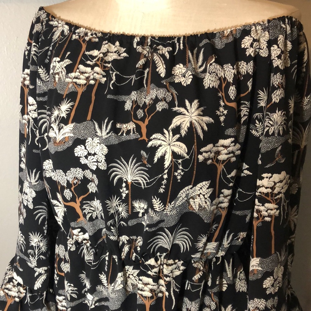 H&M Jungle Print Flounce Dress